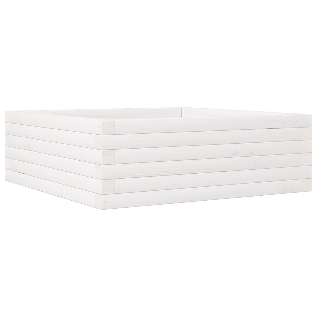 Plantekrukke Hvid 70x70x23 cm Massiv Fyrretræ