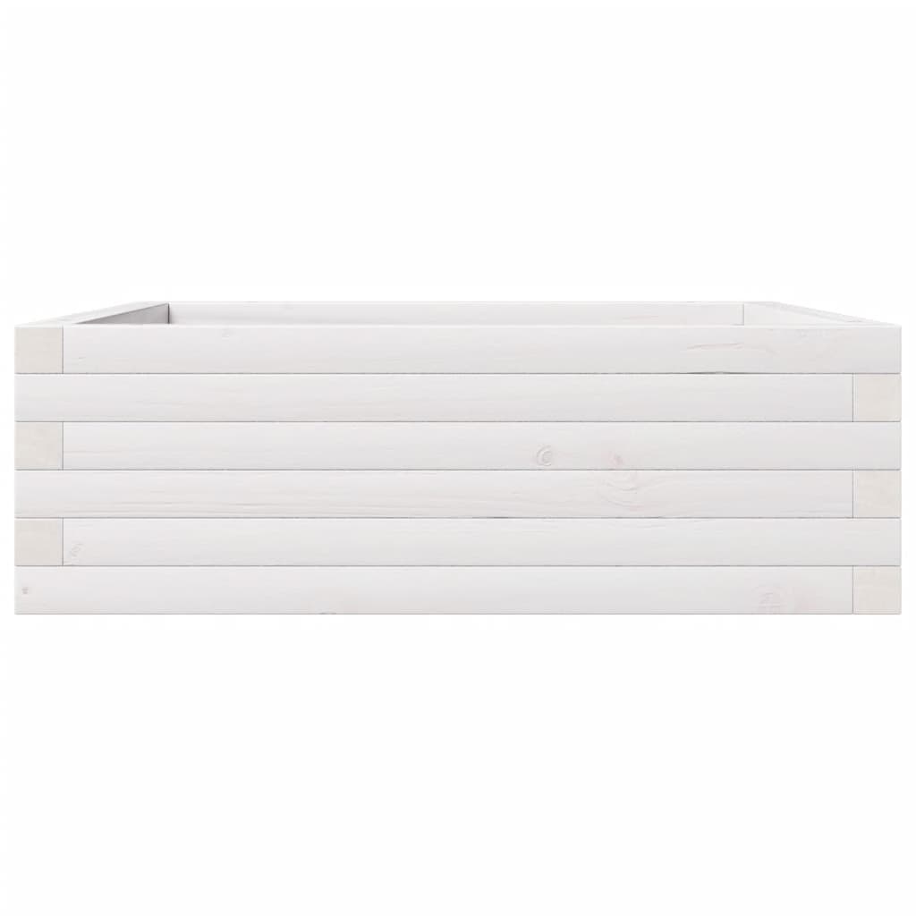 Plantekrukke Hvid 70x70x23 cm Massiv Fyrretræ