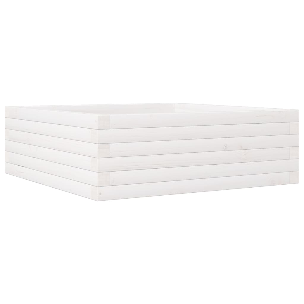 Plantekrukke Hvid 70x70x23 cm Massiv Fyrretræ