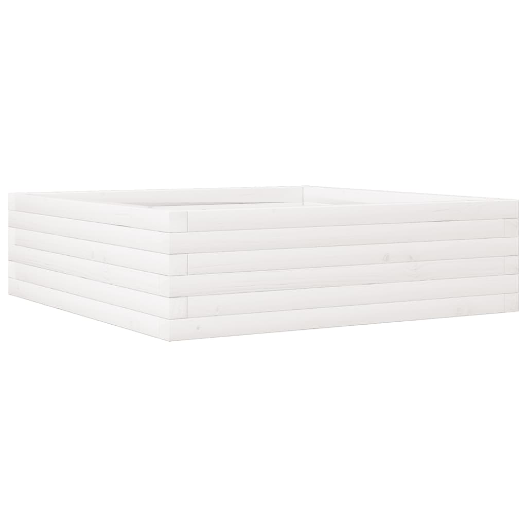 Plantepotte Hvid 80x80x23 cm Massiv Fyrretræ