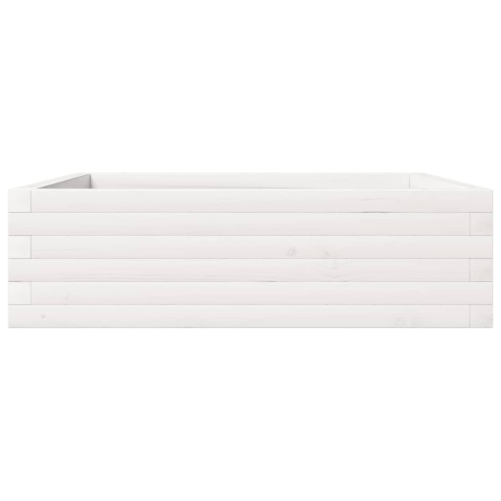 Plantepotte Hvid 80x80x23 cm Massiv Fyrretræ