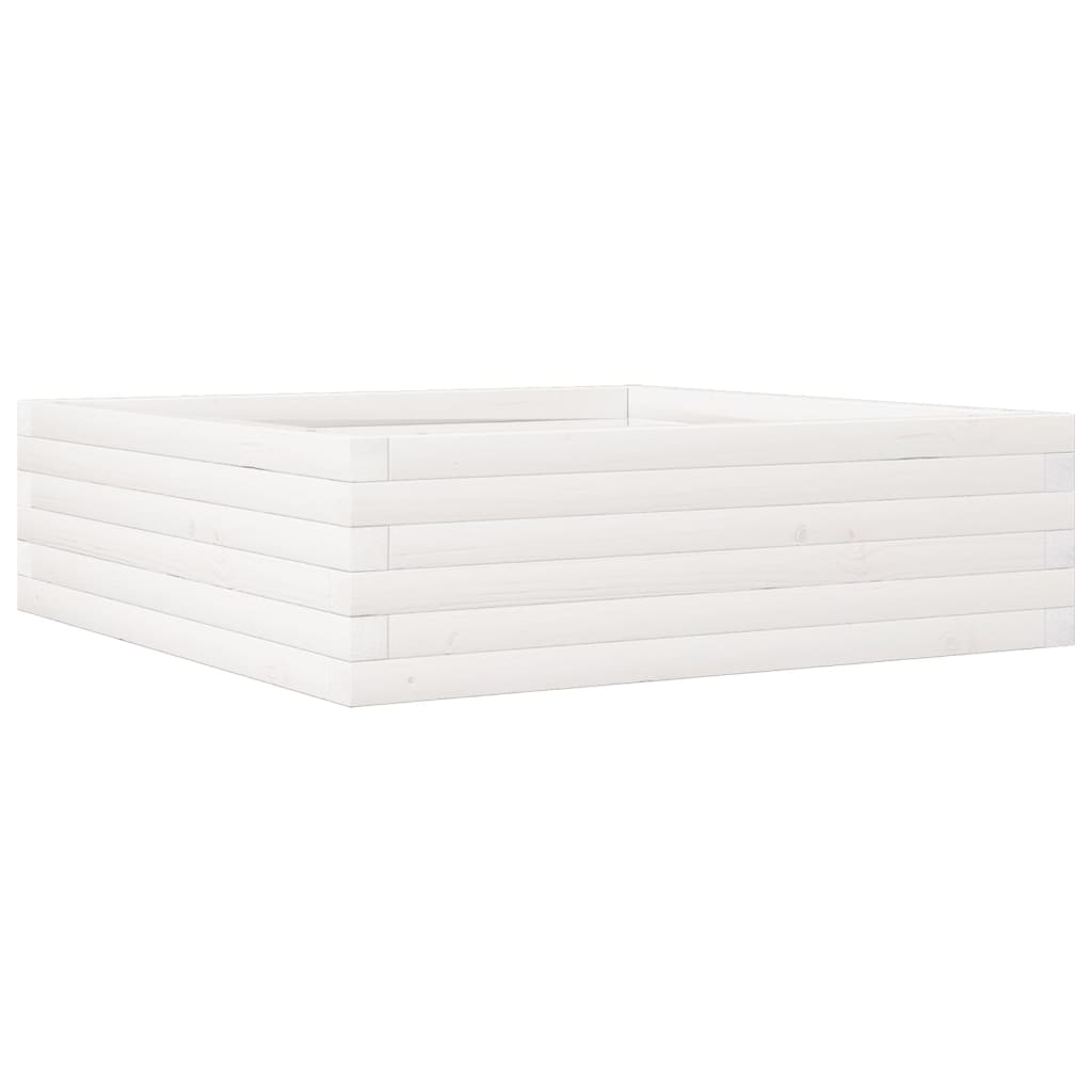 Plantepotte Hvid 80x80x23 cm Massiv Fyrretræ