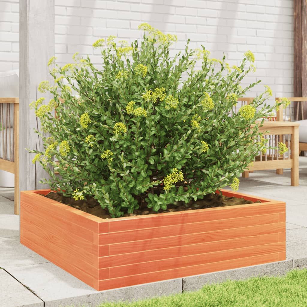Plantekrukke voks brun 80x80x23 cm massivt fyrretræ