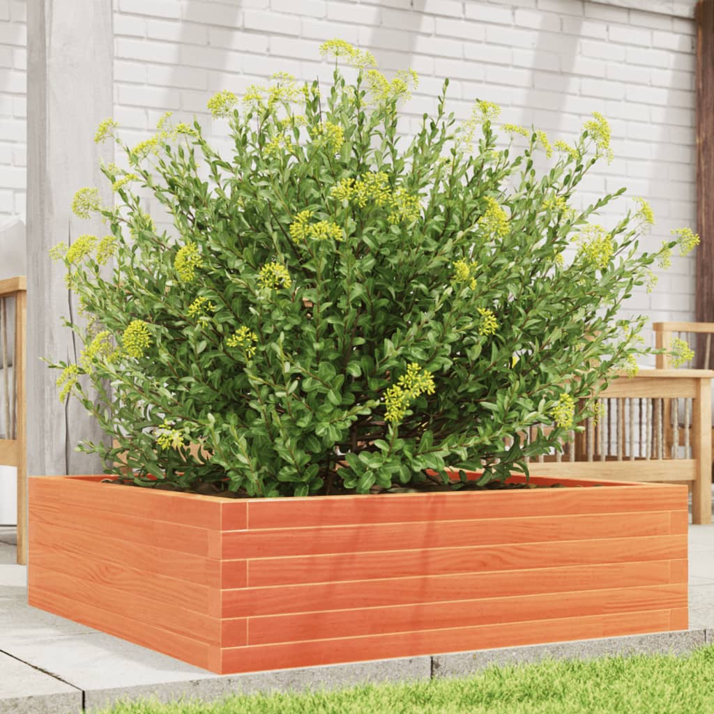Plantekrukke voks brun 80x80x23 cm massivt fyrretræ
