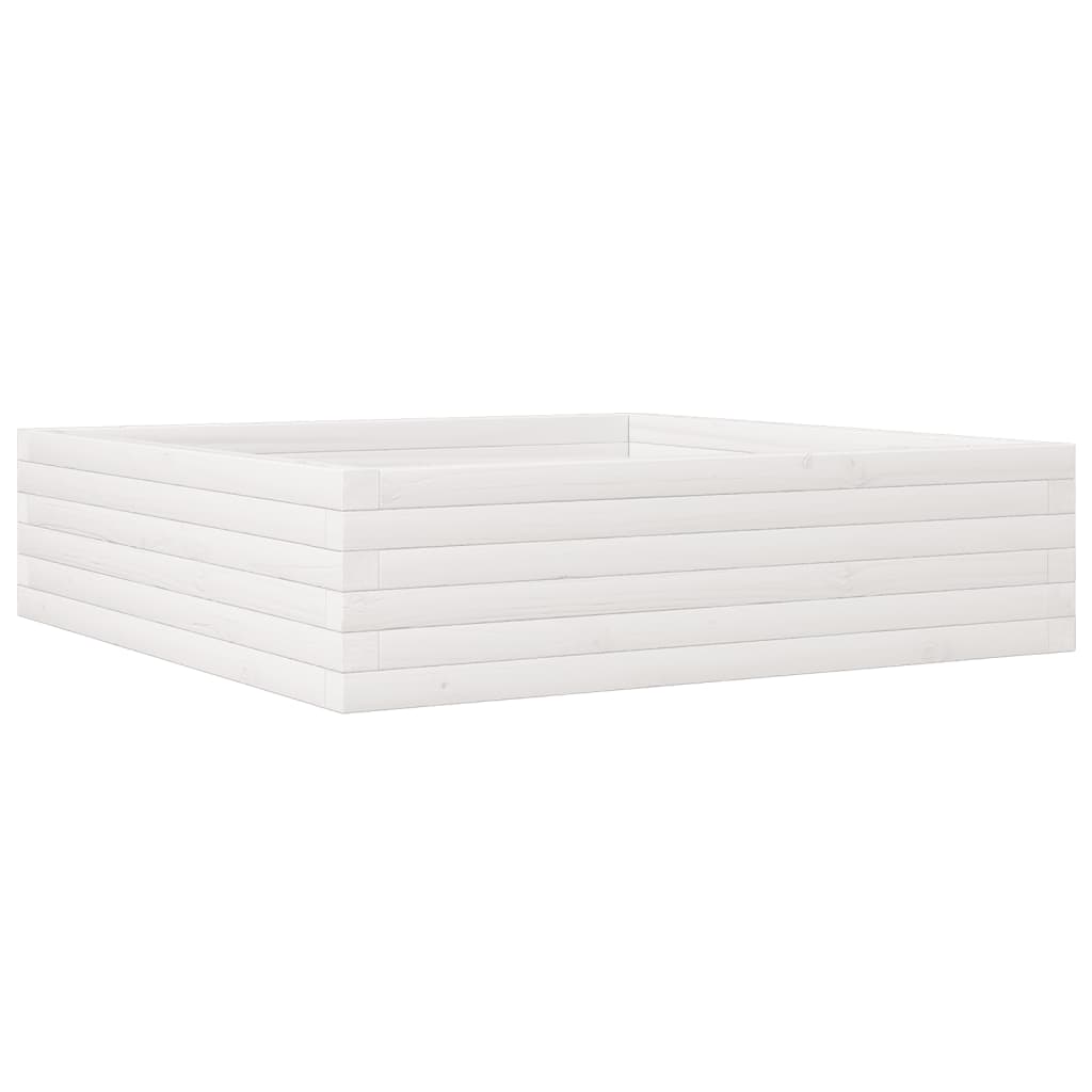 Plantekrukke Hvid 90x90x23 cm Massiv Fyrretræ
