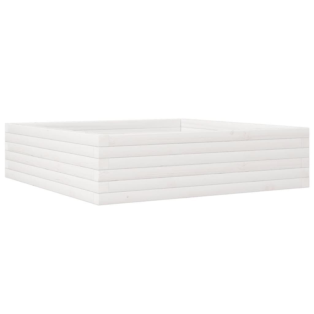 Plantekrukke Hvid 90x90x23 cm Massiv Fyrretræ