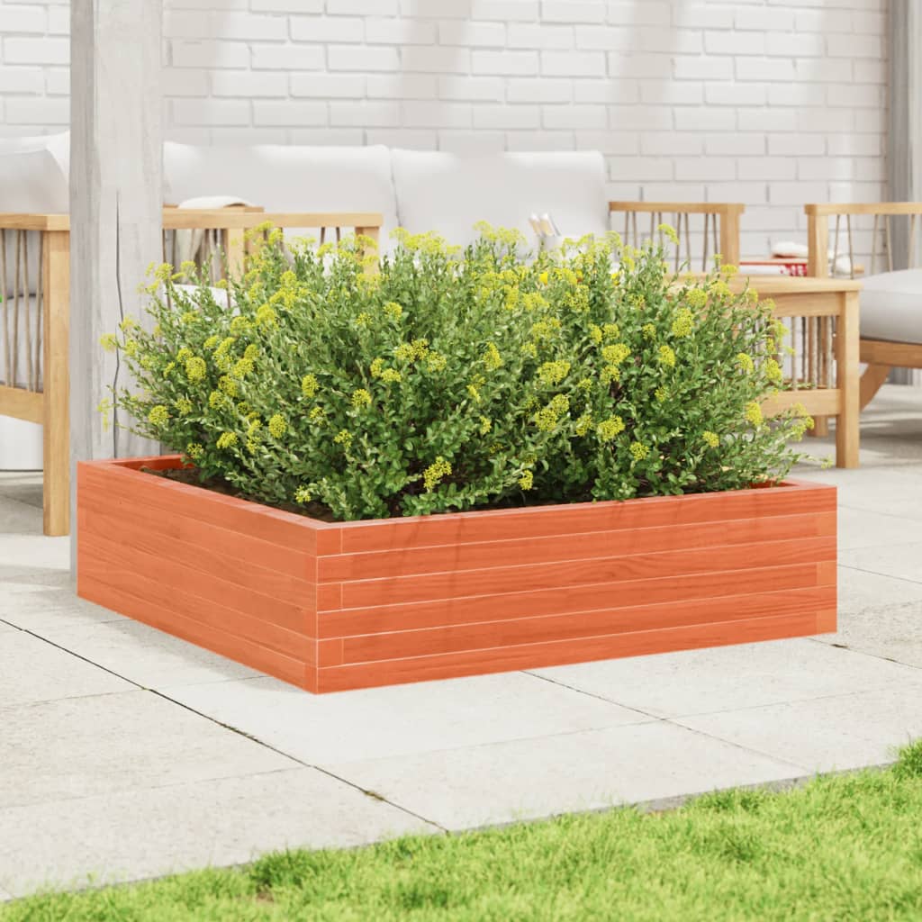 Plantekrukke voks brun 90x90x23 cm massivt fyrretræ