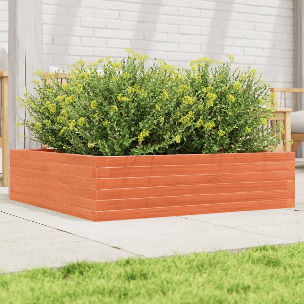 Plantekrukke voks brun 90x90x23 cm massivt fyrretræ