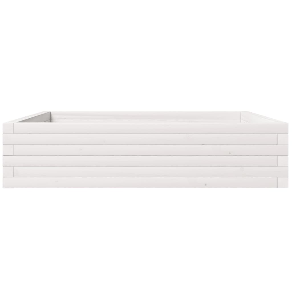 Plantepotte Hvid 100x100x23 cm Massiv Fyrretræ