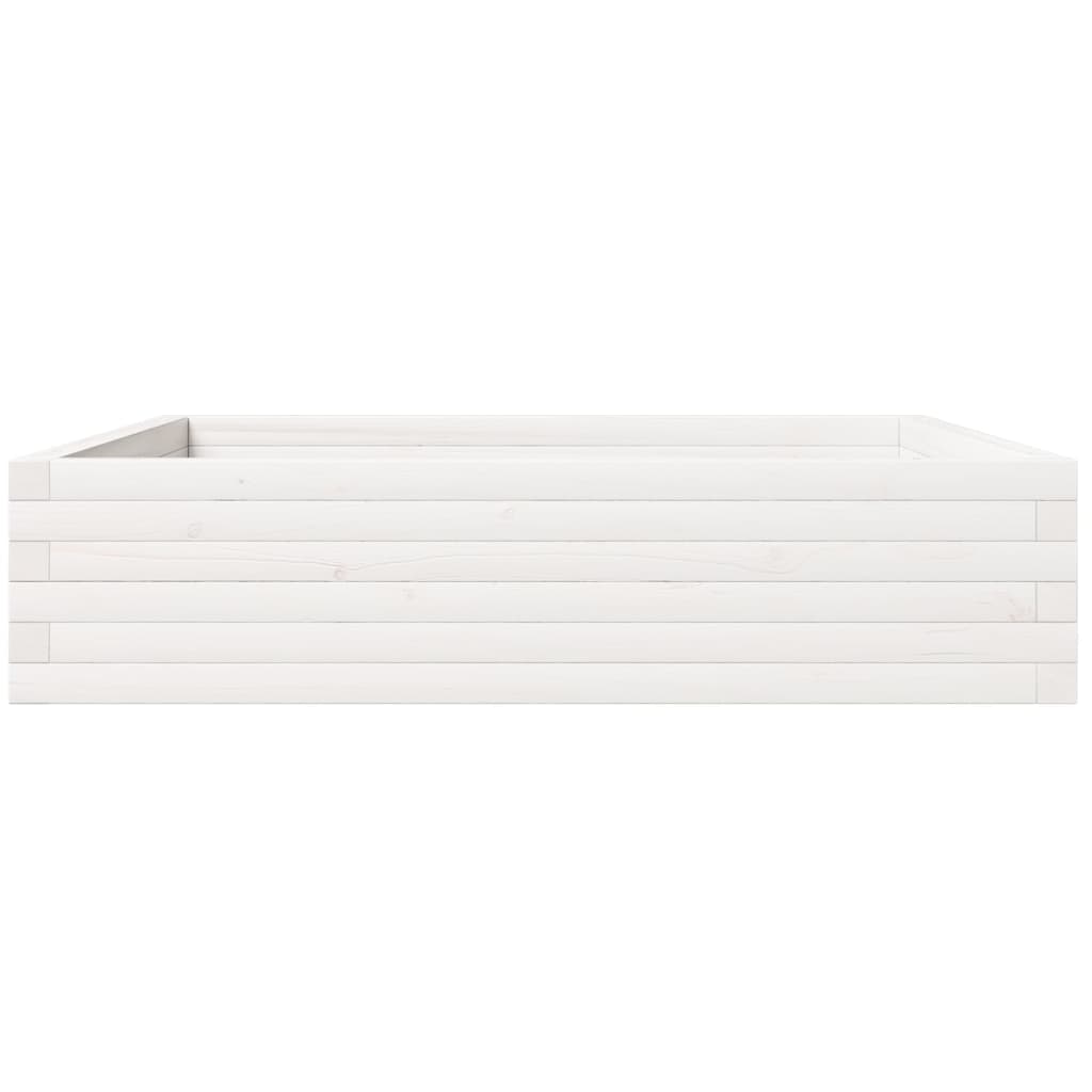 Plantepotte Hvid 100x100x23 cm Massiv Fyrretræ
