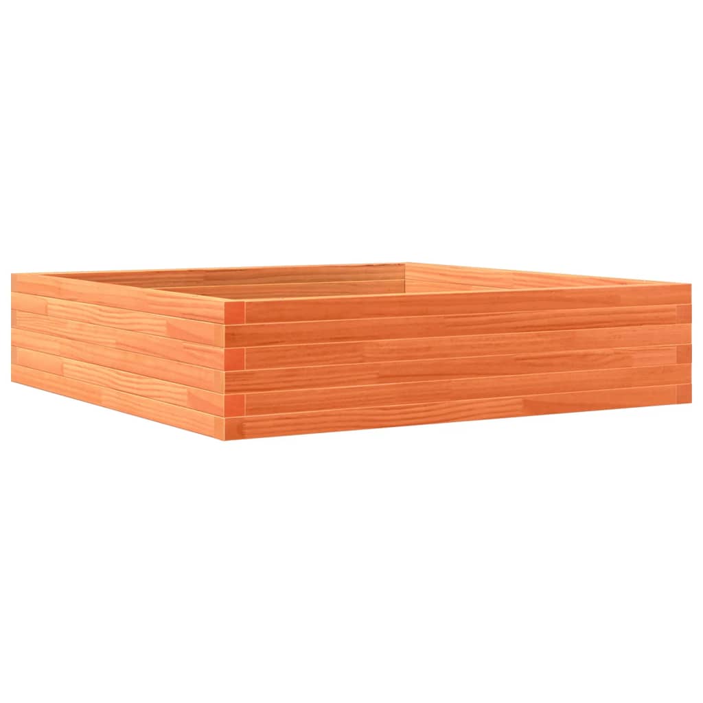Plantekrukke voks brun 100x100x23 cm massivt fyrretræ