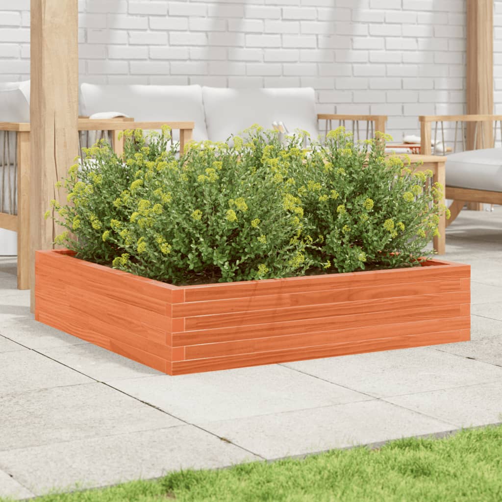Plantekrukke voks brun 100x100x23 cm massivt fyrretræ
