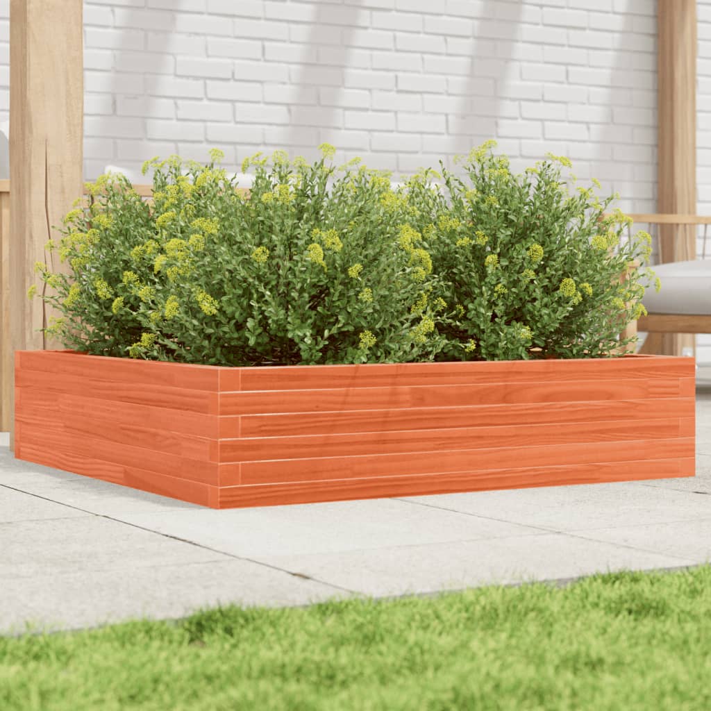 Plantekrukke voks brun 100x100x23 cm massivt fyrretræ