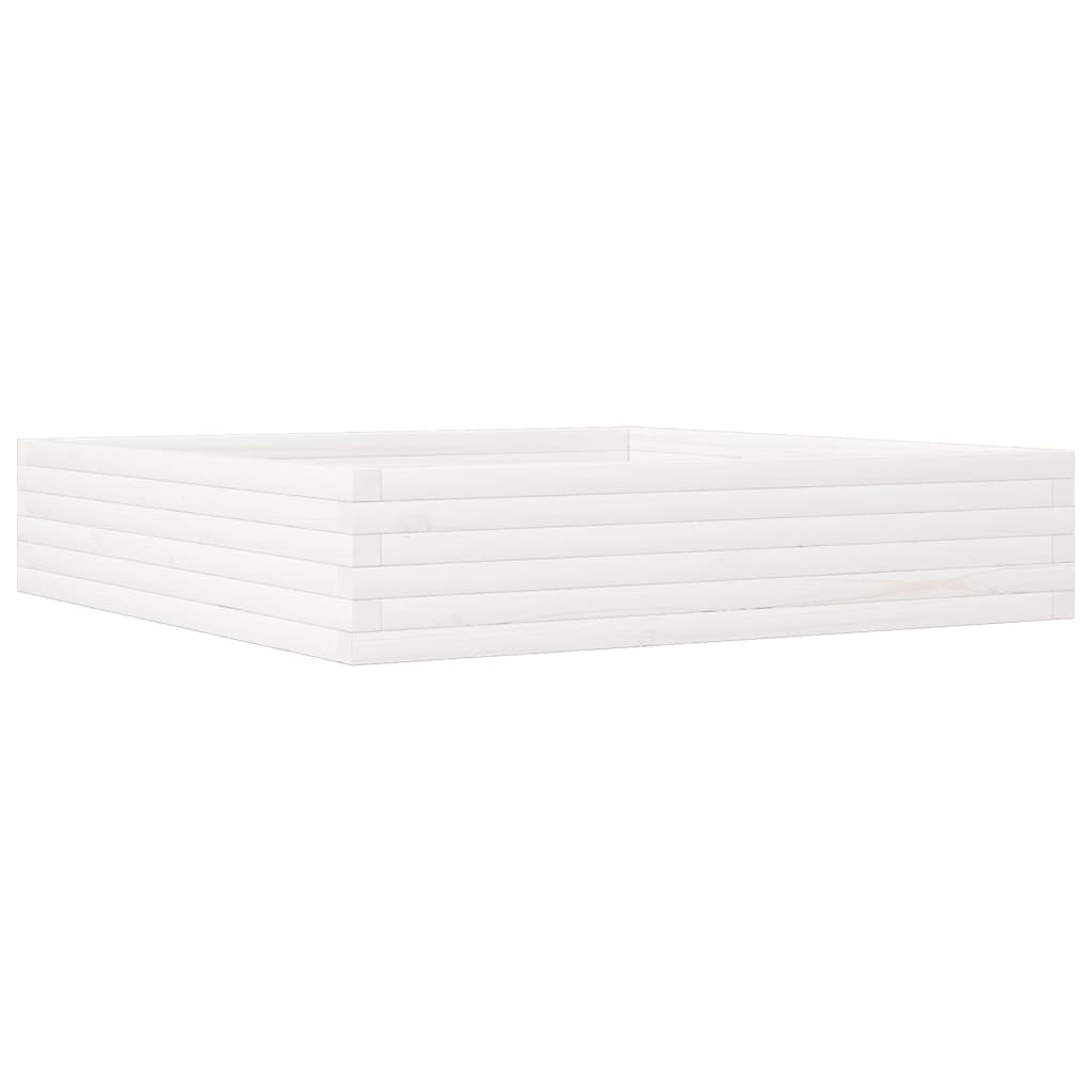 Plantepotte Hvid 110x110x23 cm Massiv Fyrretræ