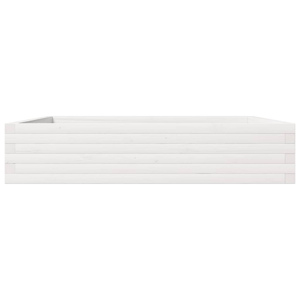 Plantepotte Hvid 110x110x23 cm Massiv Fyrretræ