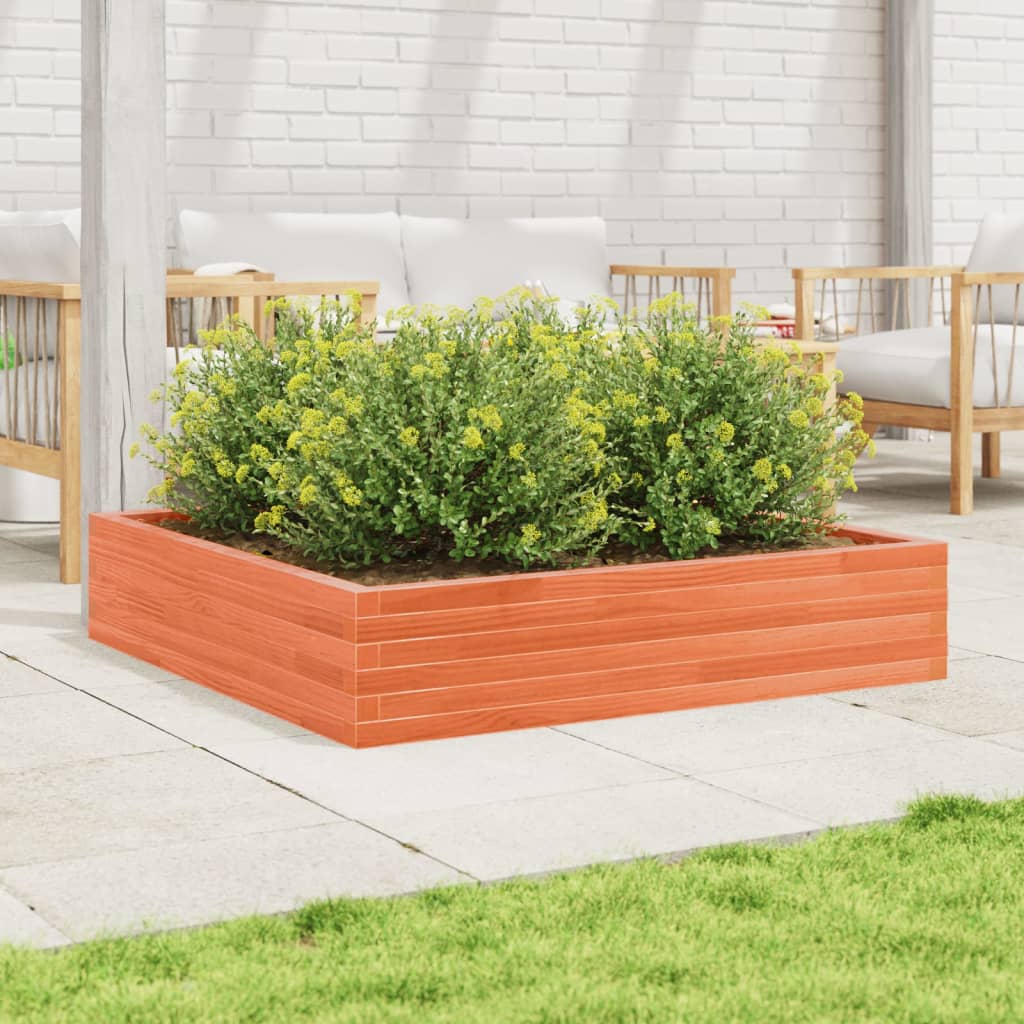 Plantekrukkevoks brun 110x110x23 cm massivt fyrretræ