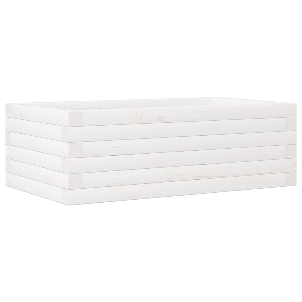 Plantepotte Hvid 70x40x23 cm Massiv Fyrretræ