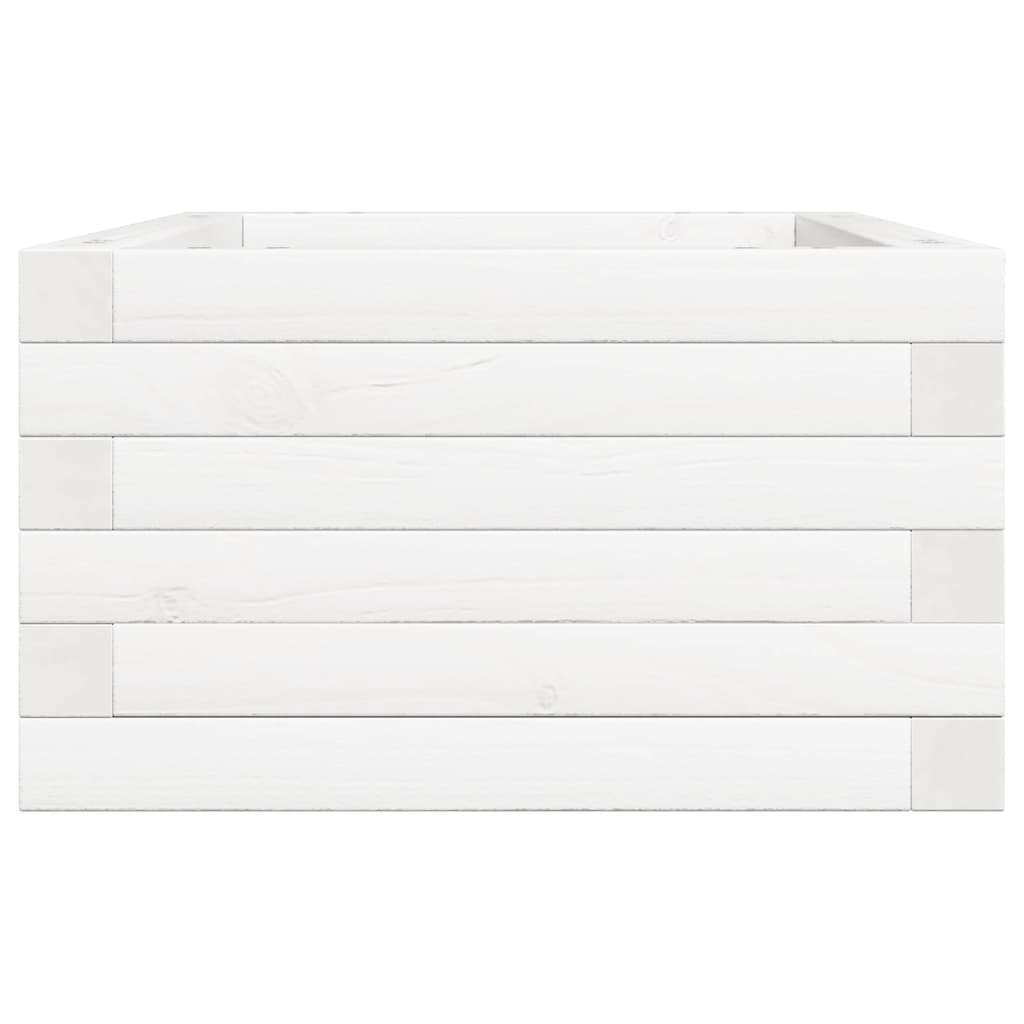 Plantepotte Hvid 70x40x23 cm Massiv Fyrretræ