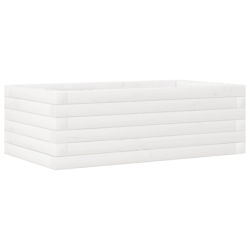Plantepotte Hvid 70x40x23 cm Massiv Fyrretræ