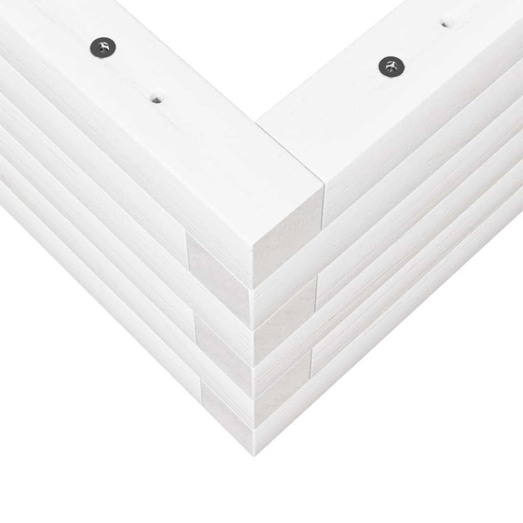 Plantepotte Hvid 70x40x23 cm Massiv Fyrretræ