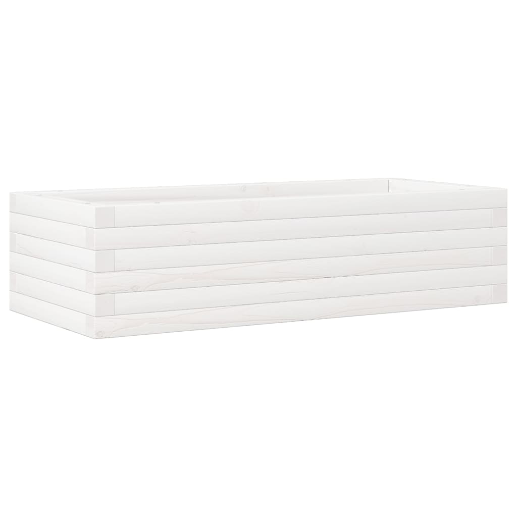 Plantepotte Hvid 90x40x23 cm Massiv Fyrretræ