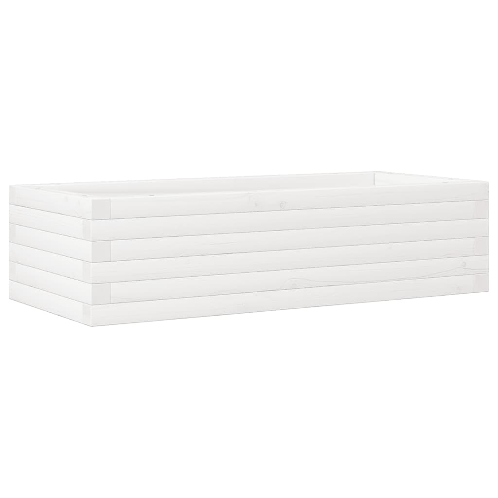 Plantepotte Hvid 90x40x23 cm Massiv Fyrretræ