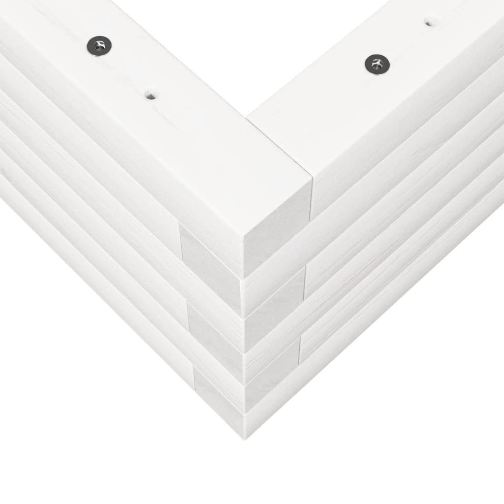 Plantepotte Hvid 90x40x23 cm Massiv Fyrretræ