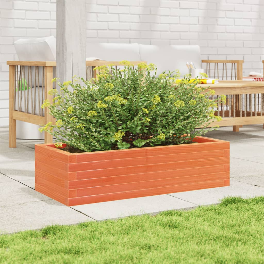 Plantepotte voks brun 90x40x23 cm massivt fyrretræ