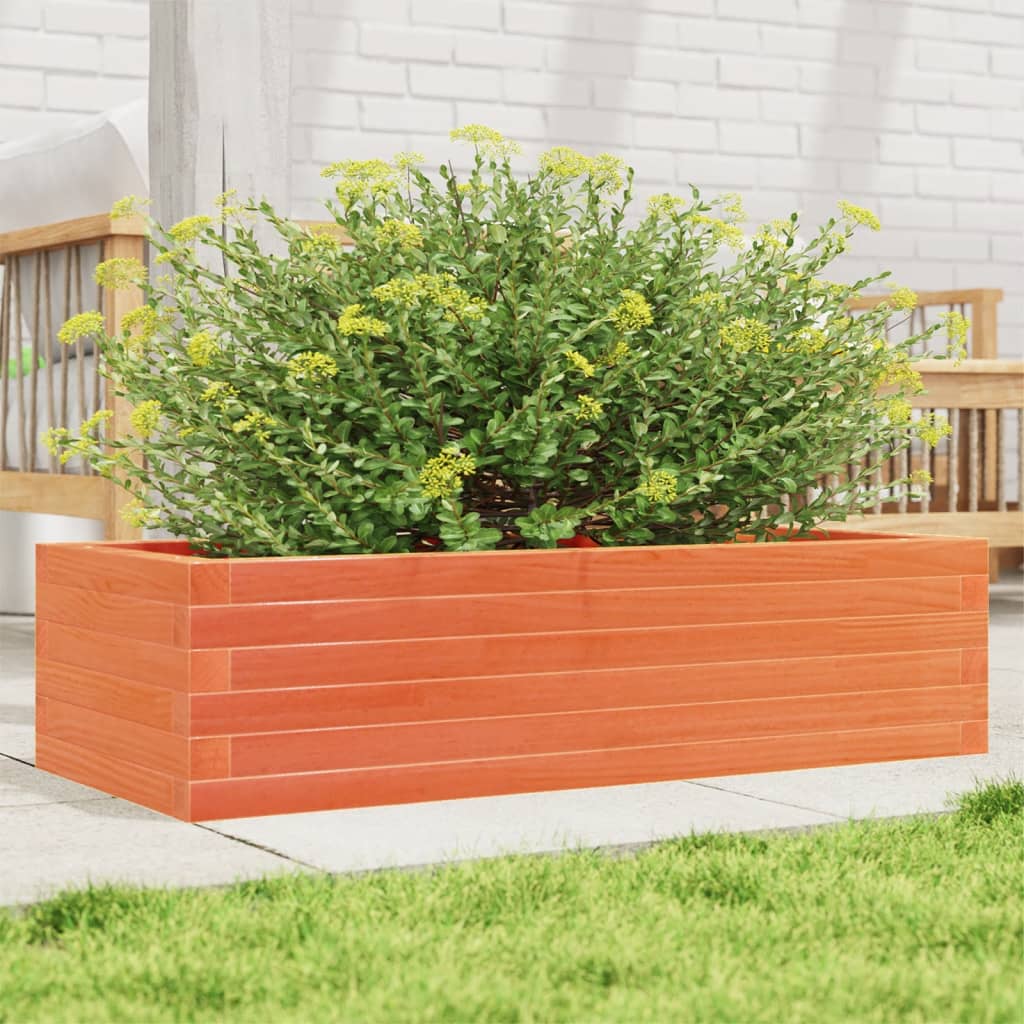 Plantepotte voks brun 90x40x23 cm massivt fyrretræ