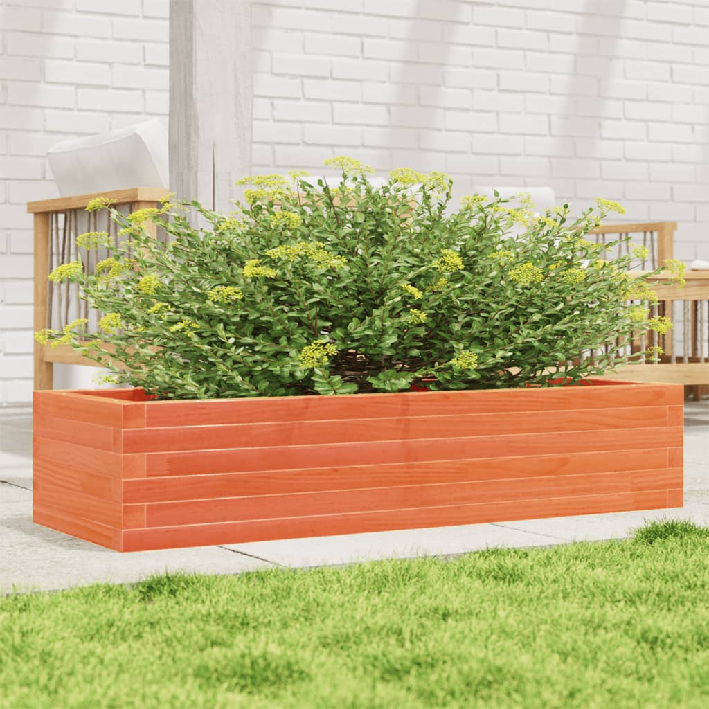 Plantepotte voks brun 110x40x23 cm massivt fyrretræ