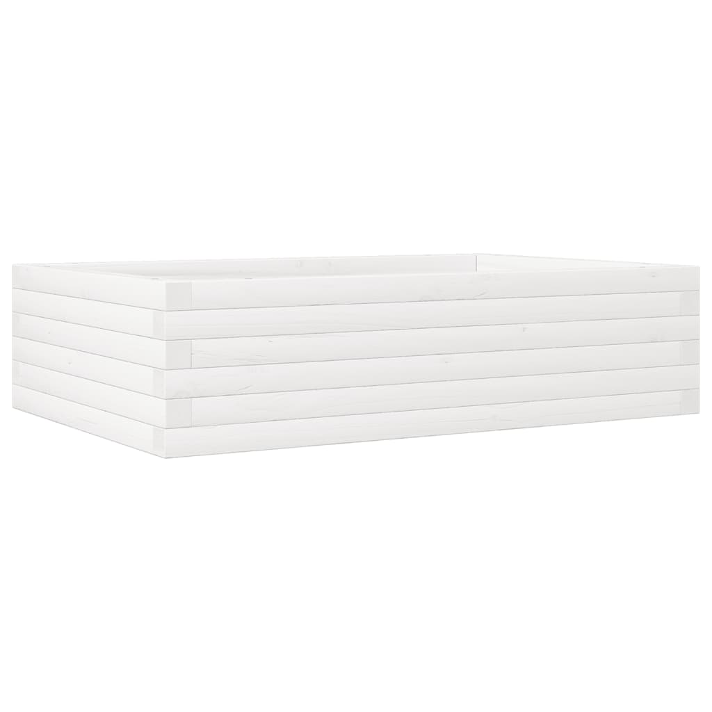 Plantepotte Hvid 90x60x23 cm Massiv Fyrretræ