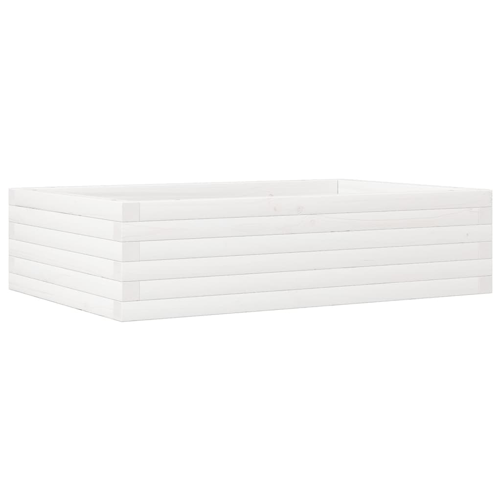 Plantepotte Hvid 90x60x23 cm Massiv Fyrretræ