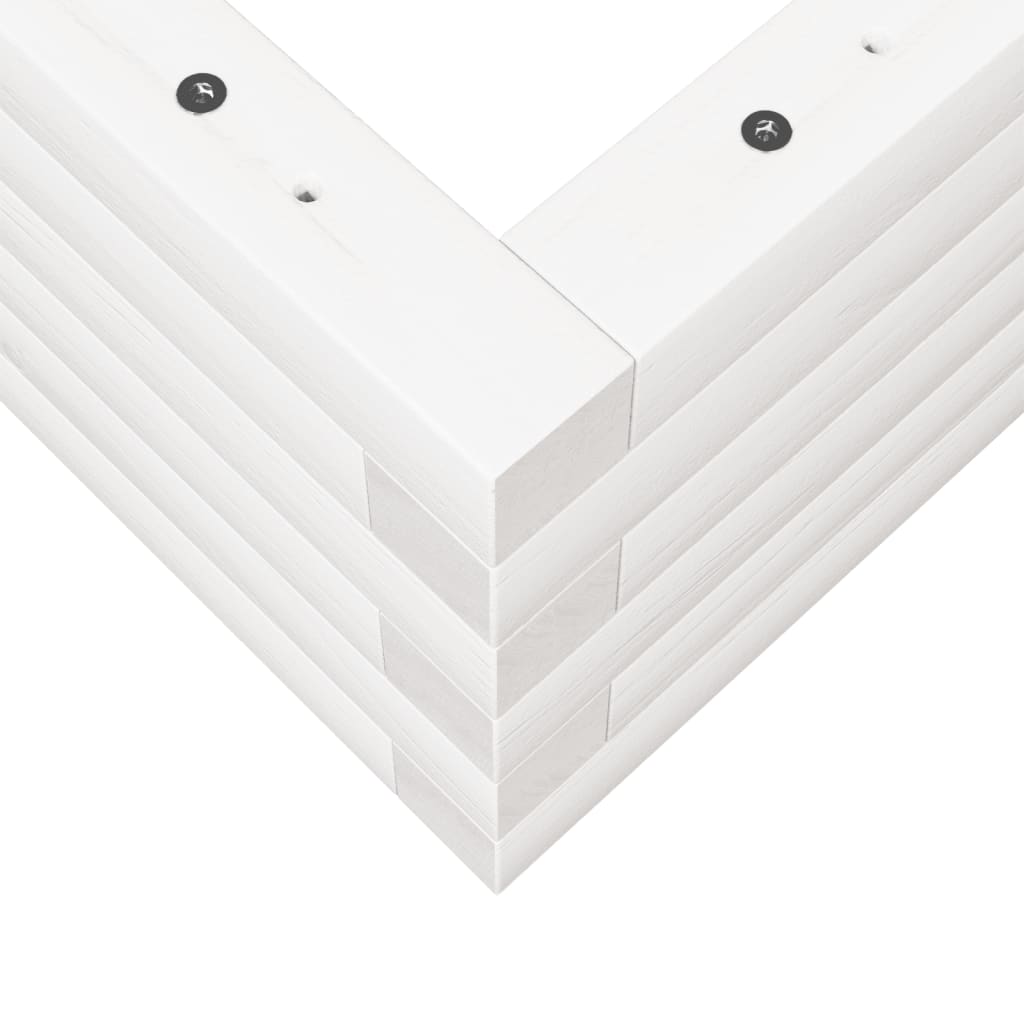 Plantepotte Hvid 90x60x23 cm Massiv Fyrretræ