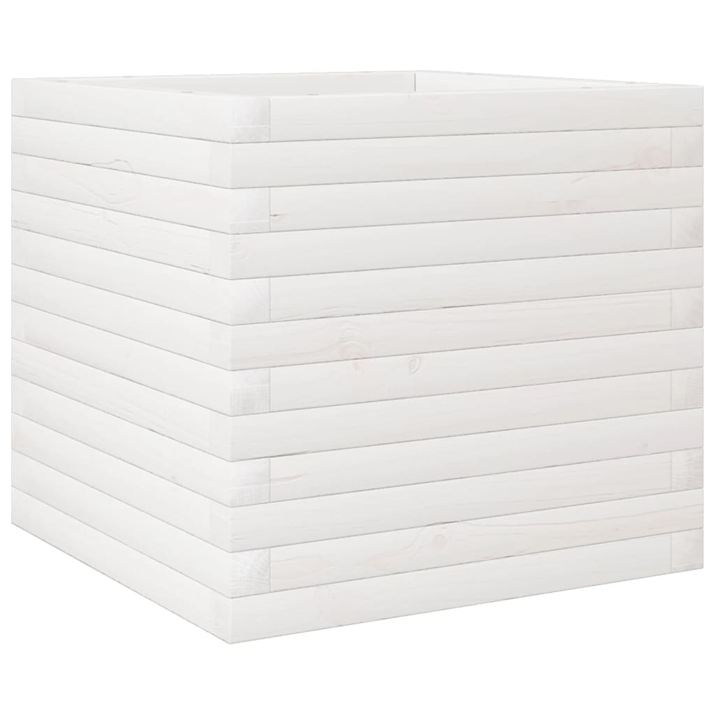 Plantepotte Hvid 50x50x45,5 cm Massiv Fyrretræ