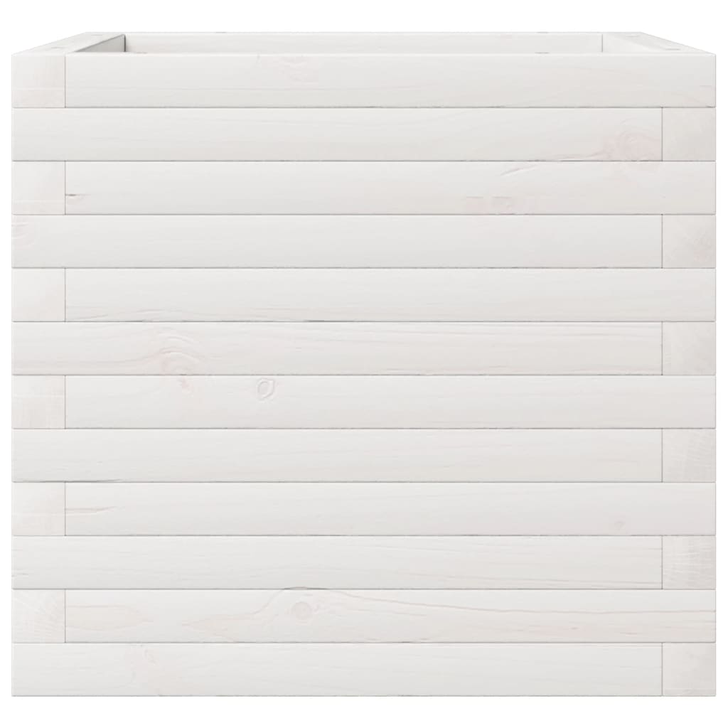Plantepotte Hvid 50x50x45,5 cm Massiv Fyrretræ