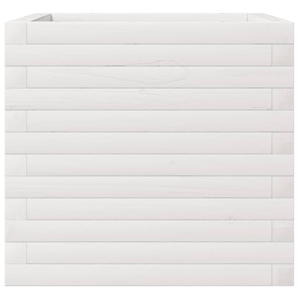 Plantepotte Hvid 50x50x45,5 cm Massiv Fyrretræ