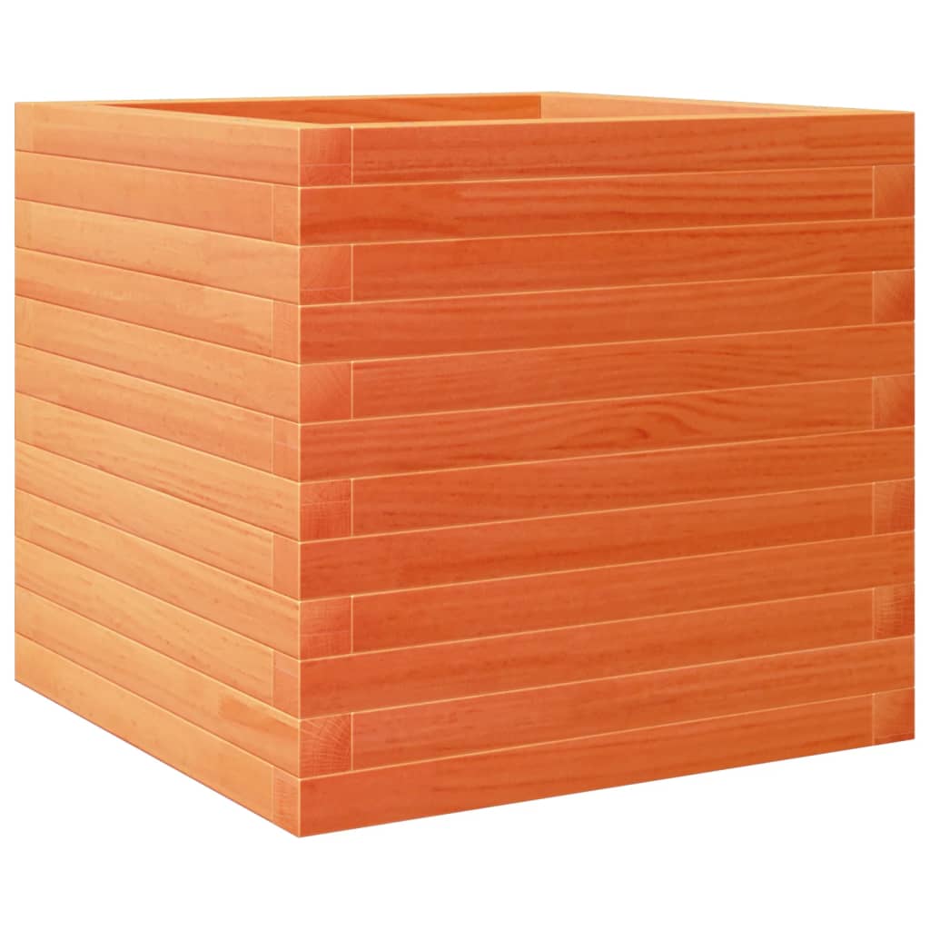 Plantepotte voks brun 50x50x45,5 cm massivt fyrretræ