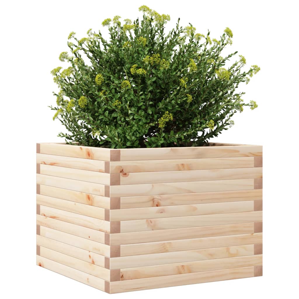 Plantepotte 60x60x45,5 cm massivt fyrretræ