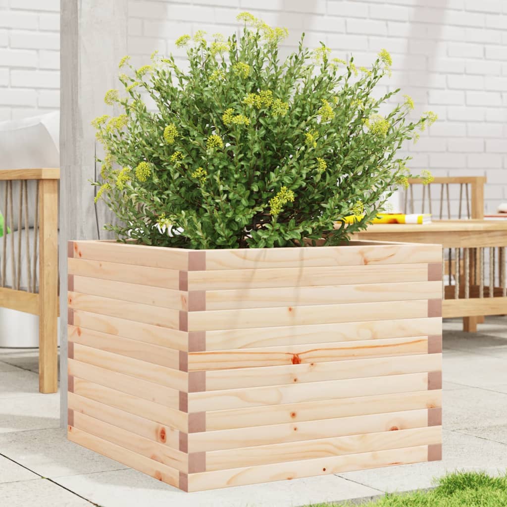 Plantepotte 60x60x45,5 cm massivt fyrretræ