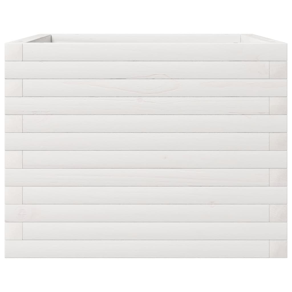 Plantepotte Hvid 60x60x45,5 cm Massiv Fyrretræ