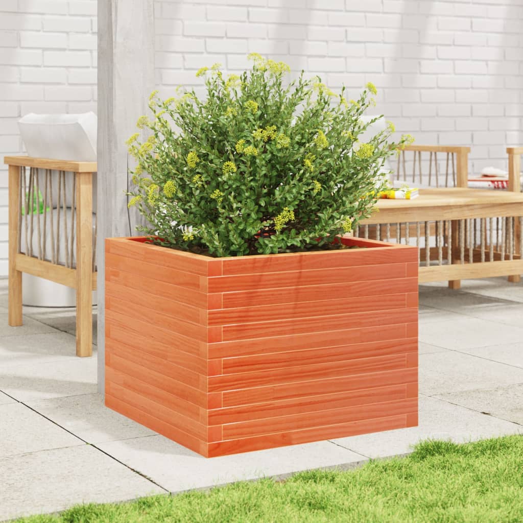 Plantekrukke voks brun 60x60x45,5 cm massivt fyrretræ