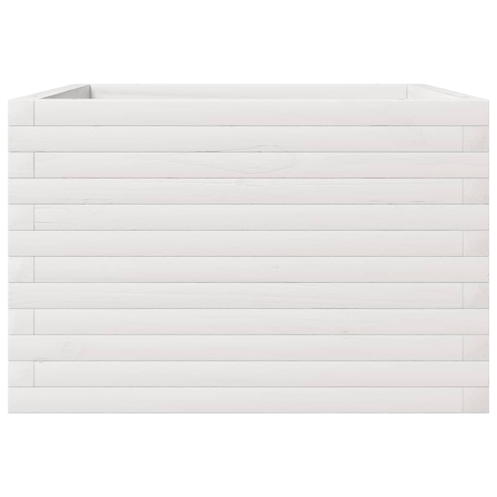 Plantepotte Hvid 70x70x45,5 cm Massiv fyrretræ