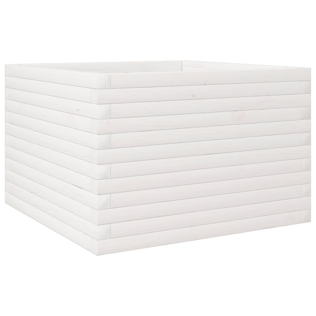 Plantepotte Hvid 70x70x45,5 cm Massiv fyrretræ