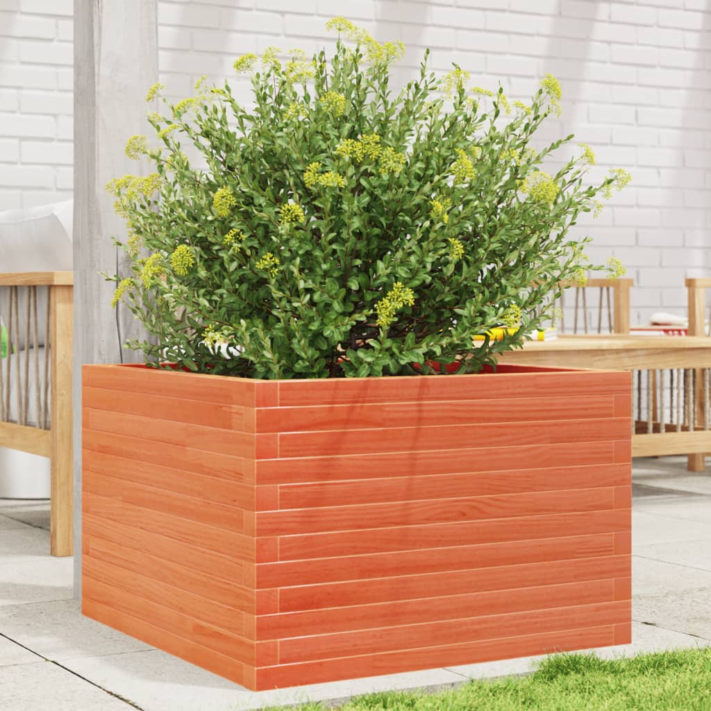 Plantekrukke voks brun 70x70x45,5 cm massivt fyrretræ