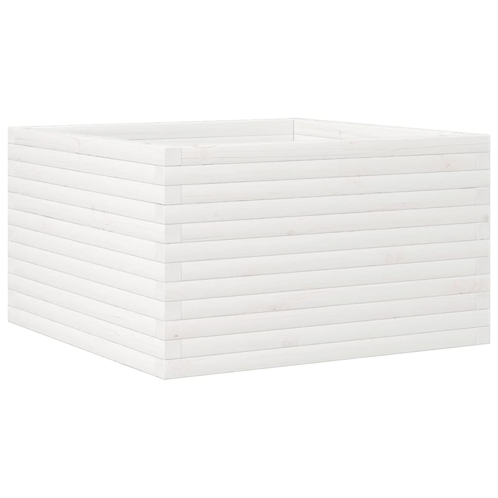 Plantepotte Hvid 80x80x45,5 cm Massiv fyrretræ