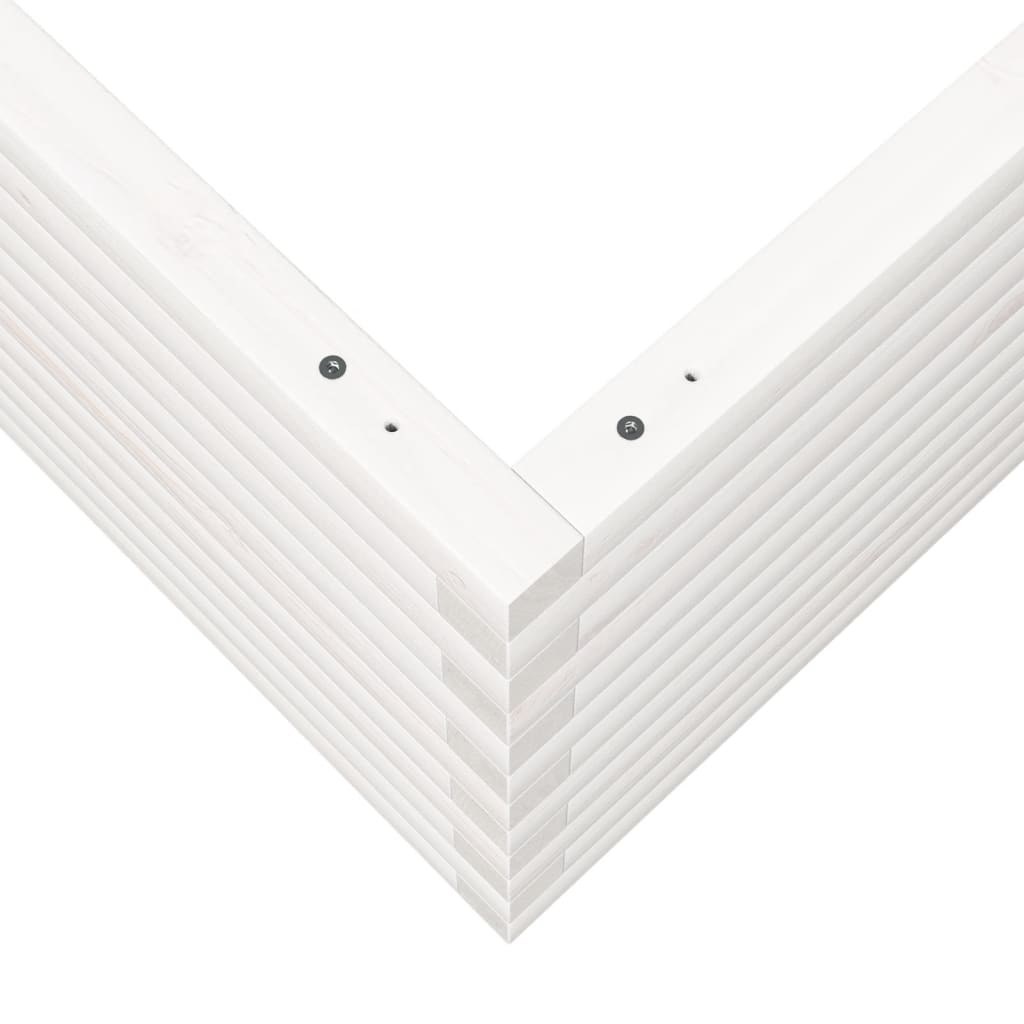Plantepotte Hvid 80x80x45,5 cm Massiv fyrretræ