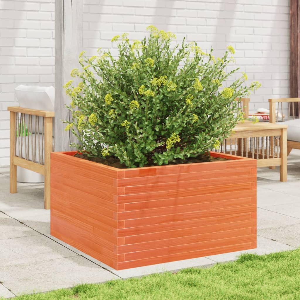 Plantepotte voks brun 80x80x45,5 cm massivt fyrretræ