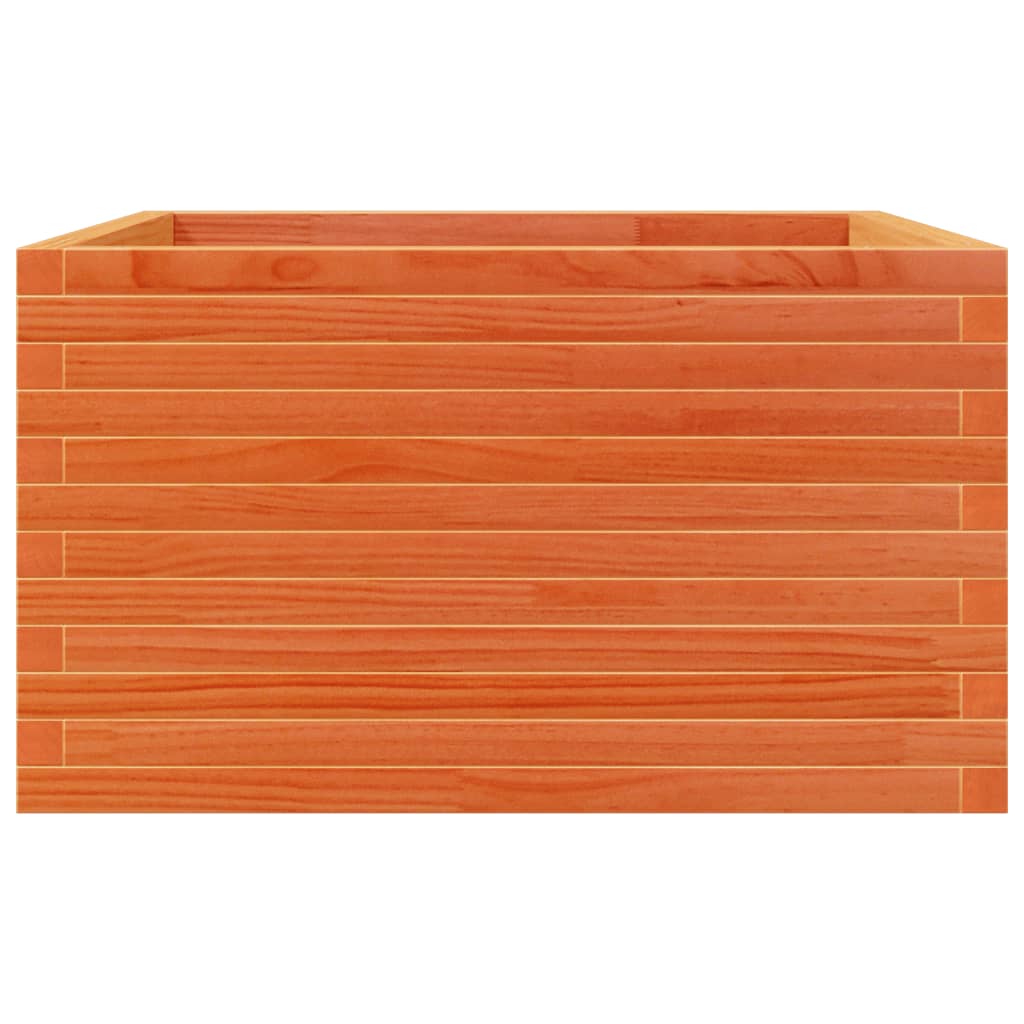 Plantepotte voks brun 80x80x45,5 cm massivt fyrretræ