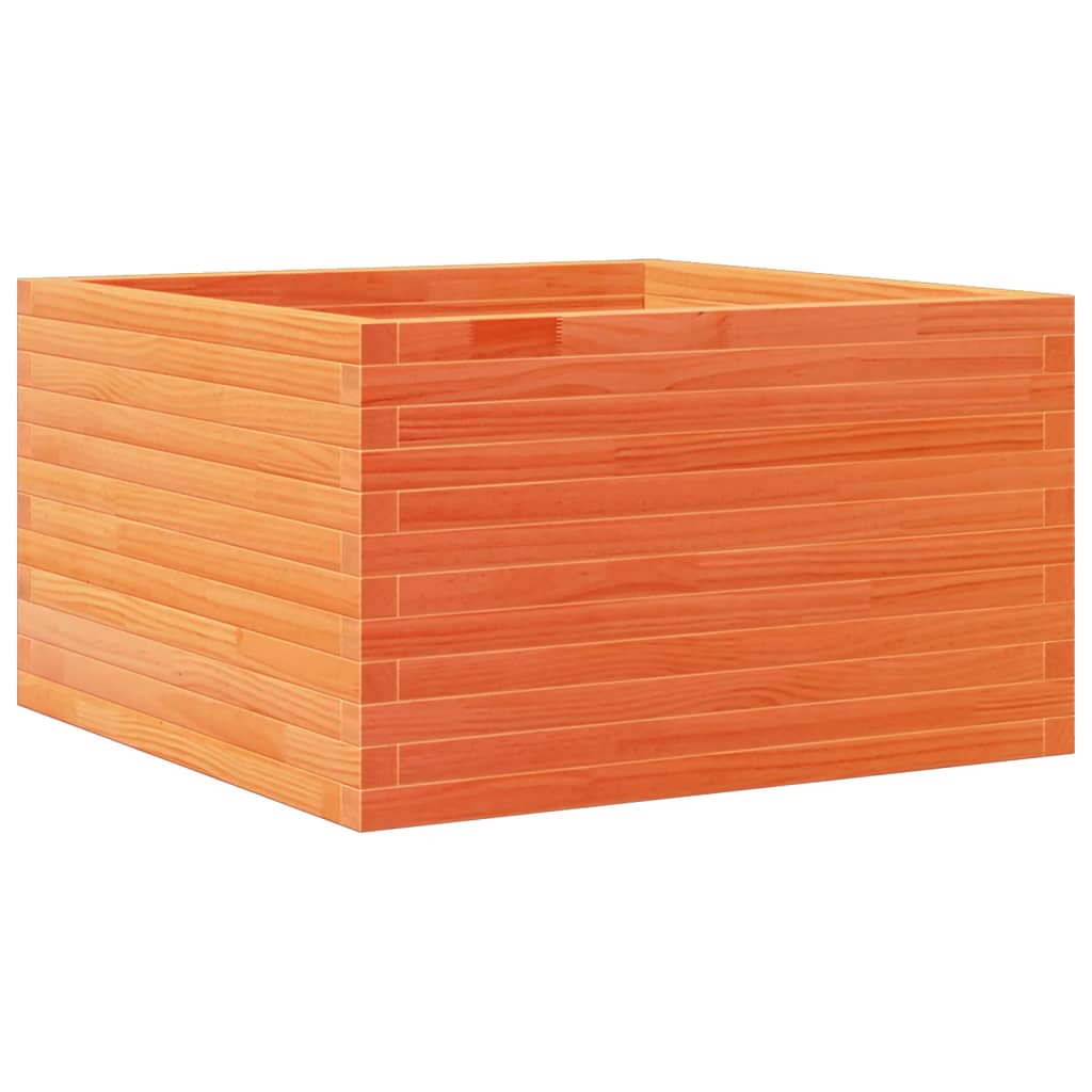 Plantepotte voks brun 80x80x45,5 cm massivt fyrretræ