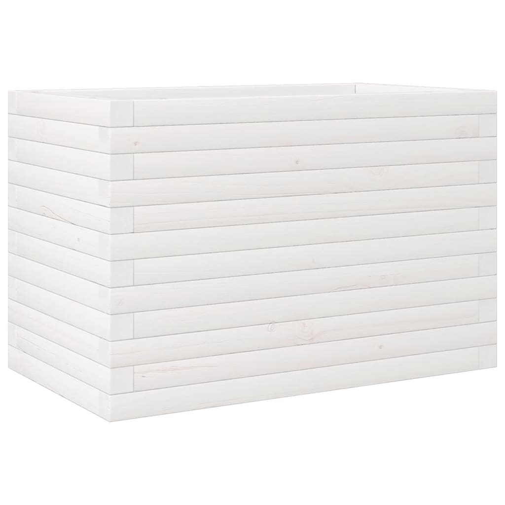 Plantepotte Hvid 70x40x45,5 cm Massiv fyrretræ